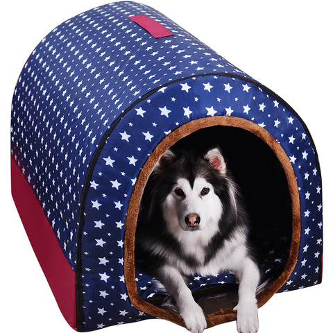 New Warm Dog House Comfortable Print Stars Kennel Mat For Pet Puppy Foldable Cat Sleeping Bed high quality pet products ► Photo 1/6