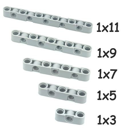 Technical Beam Special Parts 1x3 1x5 1x7 1x9 1x11 Open Center Thick Hole Building Blocks Studless Liftarm Truck Crane DIY Bricks ► Photo 1/6