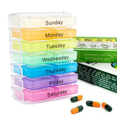 7 Dys Pill Box Pill Case Container for Tablets Weekly Pillbox Tablet Sorter Medicine Weekly Storaage Box Container Organizer ► Photo 1/6