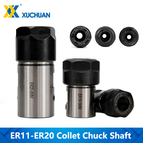 1pc ER11 ER16 ER20 4mm 5mm 6mm 6.35mm 8mm 10mm 12mm 14mm 16mm  Collet Chuck Shaft Lathe Tools Spindle Extension Rod Milling Cutt ► Photo 1/6