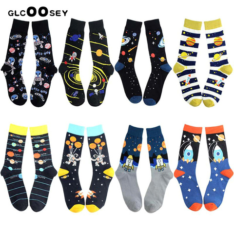 Men Small Size Cotton Sock Astronaut Space Astronaut Men's Space Socks Boy Oil Painting Tide Socks Women Happy Funny EU 36-42 ► Photo 1/6