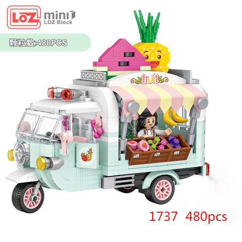 LOZ MINI Blocks City Street view Series  fruit/ice cream selling turcks 480pcs+ funny iblock конструктор Pressure relief toys ► Photo 1/4