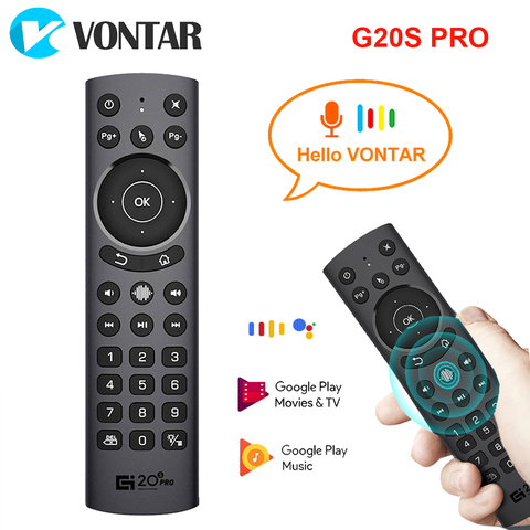 G20S PRO 2.4G Wireless Keyboard Voice Remote Control Backlit Air Mouse Gyroscope IR Learning Google Assistant for Android TV BOX ► Photo 1/6