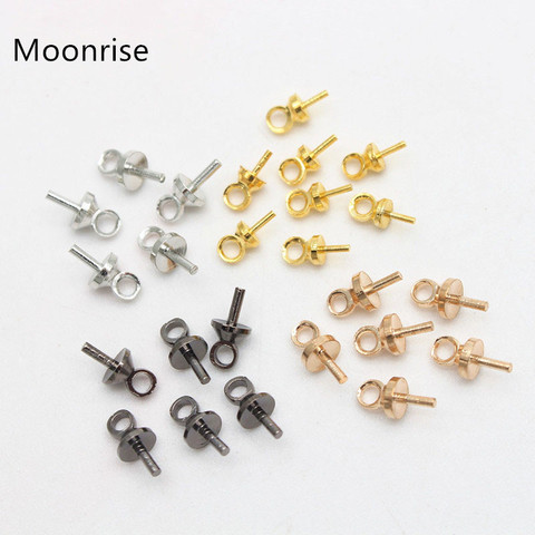 100pcs 3mm 4mm Brass Eye Pin Pearl Pendant Charm Connector Bail For  Diy Jewelry Making ► Photo 1/6