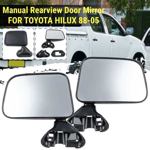 Chrome / Black Manual Door Side Wing Mirror Rearview Mirror Glass  FOR TOYOTA FOR HILUX 1988-2005 Car Styling ► Photo 1/6