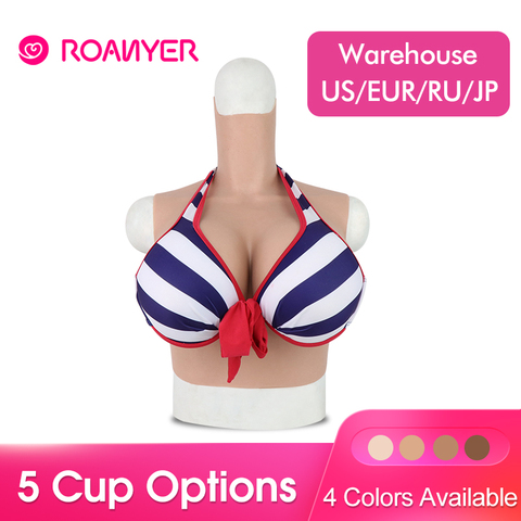 ROANYER Fake Boobs Realistic Silicone Breast Forms For Crossdressing Drag Queen Shemale Crossdresser Transgender C D E G H Cup ► Photo 1/6