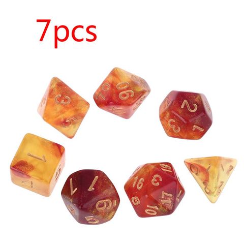 7pcs D20 Polyhedral Dice Glitter Double Colors 20 Sided Dices Table Board Game H4GF ► Photo 1/6