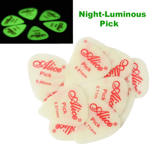 Alice 12Pieces/Set Fluorescent Night-Luminous Picks With 3 Kinds Of Thickness Cool Stage Picks ► Photo 1/5