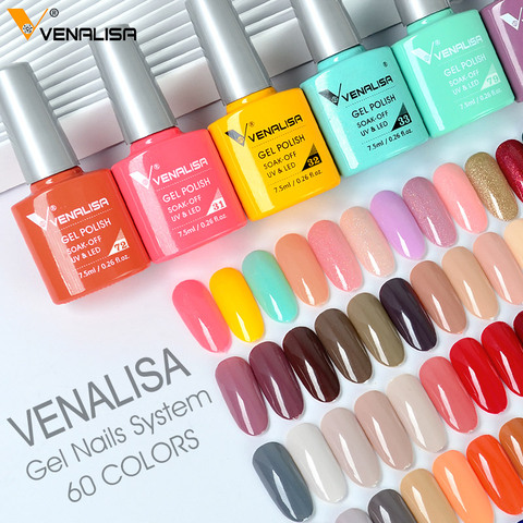 VENALISA Nail Polish Varnish New arrivals 60 colors summer neon colors nail gel polish set canni gel manicure soak off uv gel ► Photo 1/6