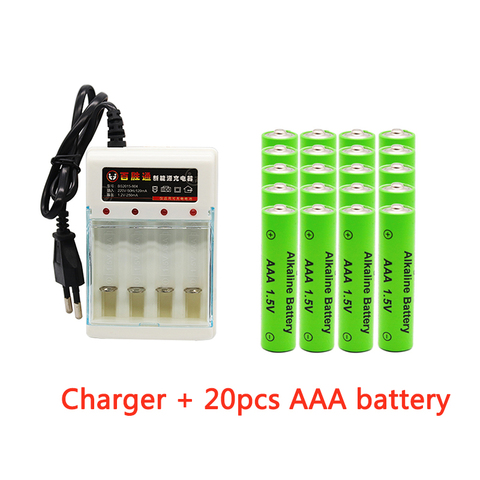 AAA battery 2100mAh 1.5V alkaline AAA rechargeable battery for remote control toy light battery EU plug1.2V 1.5V AA AAA charger ► Photo 1/6