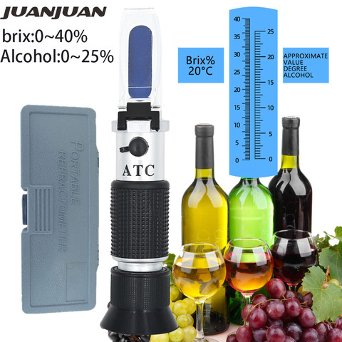 Beer Wort Refractometer SG 1.000-1.130 Dual Scale Sugar Meter Brix 0-40% Alcohol 0-25% Handheld Alcoholometer Hydrometer 20%off ► Photo 1/6