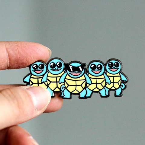 Cartoon Squirtle Squad Pokémons Pastel Hard Enamel Pin Kawaii Tortoise Brooch Funny Lapel Backpack Pins Badge Accessories ► Photo 1/2