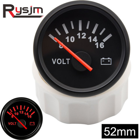 52mm volt meter Marine Auto Voltmeter universal 8-16V Waterproof Gauge For Motorcycle Car Boat Automobile With Red Backlight 12V ► Photo 1/6