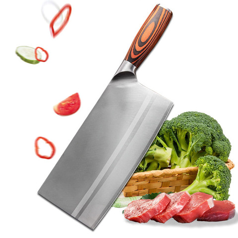 New Professional 7 inch Chinese Cleave  Chopping Knife Kitchen Knife Meat Cleaver Butcher Knives Cooking Tools Kitchen  Knifes ► Photo 1/6