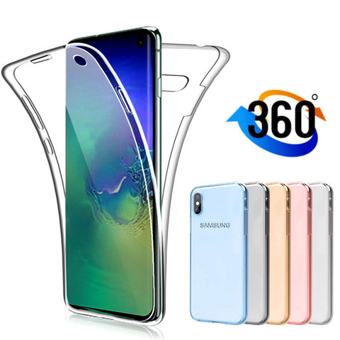 360 Full Body Case For Samsung Galaxy S20 S10 S9 S8 Plus Ultra A81 A41 A31 A50 A50S A51 A70 A70S A71 Soft Clear TPU Phone Cover ► Photo 1/6