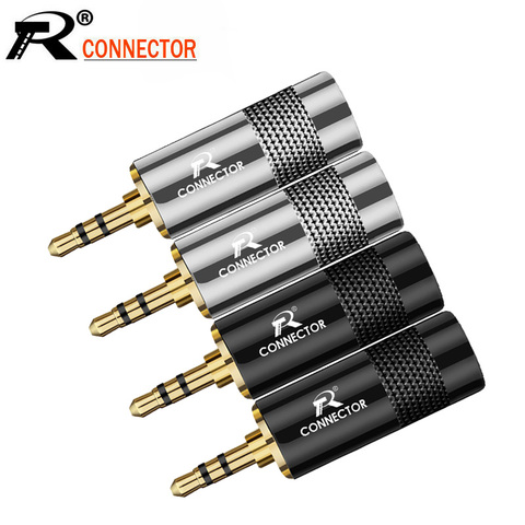 2PCS Jack 3.5MM Connector Stereo 3Poles Gold Plated 3.5MM Male Plug Gunmetal Tube for 8.5MM Audio Earphone Cable Connector DIY ► Photo 1/6