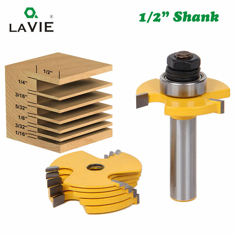 LAVIE 2pcs 12mm 1/2 Shank Slot Knife Cutters 3 Wing Router Bits Set 7pcs Blade Cemented Carbide Milling Cutter for Wood 03014 ► Photo 1/6