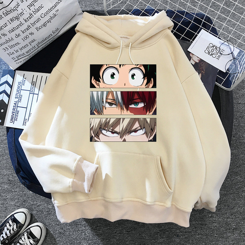 90s Japanese Anime My Hero Academia Graphic Hoodies Men Kawaii Cartoon Boku No Hero Academia Streetwear Sweatshirts Male hoodie ► Photo 1/6