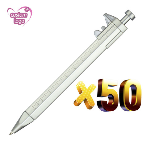 Bulk 50pcs Caliper Ball Pens Sliding Gauge BallPoint pens Custom Engraved Gift Pen Promotion Vernier Ruler Logo Personalized Pen ► Photo 1/6