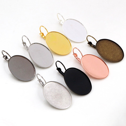 18x25mm 13x18mm 10x14mm 10pcs/Lot Classic 9 Colors plated French Lever Back Earrings Blank/Base,Fit Oval cabochons earrings ► Photo 1/5