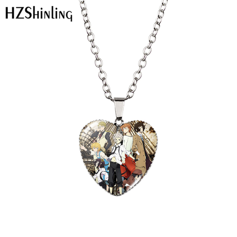 2022 New Bungou Stray Dogs Pendant Necklace Glass Dome Photo Jewelry Anime Heart Pendants Gifts ► Photo 1/6