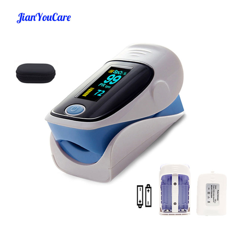 JianYouCare Digital finger pulse oximeter OLED medical pulsioximetro SPO2 oximetro de dedo Blood Oxygen Saturation Meter & case ► Photo 1/6