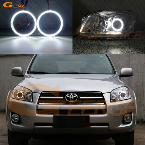 Excellent smd led Angel Eyes kit halo rings Ultra bright DRL For Toyota RAV 4 RAV4 III 2009 2010 2011 2012 PROJECTOR HEADLIGHT ► Photo 1/6