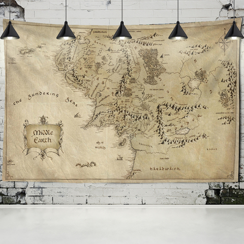 Antique Pirate Treasure Map Tapestry Wall Hanging Hippie Boho Decor Tapestry Golden Island Carpet College Dorm Decoration ► Photo 1/6