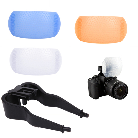 2022 NEW 3 Color 3 in 1 Pop-Up Flash Diffuser Cover for Canon Nikon Pentax Kodak DSLR SLR Flash Bounce Diffuser Cover ► Photo 1/6