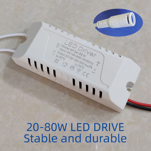 LED Driver 24W 36W 50W 58W 60W 68W 80W LED Power Supply Unit Lighting Transformers For LED Lights Panel Lamp Driver DC connector ► Photo 1/6