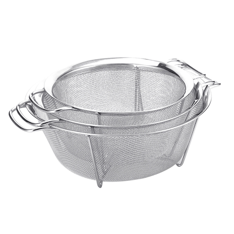 Hot 201 Stainless Steel Fine Mesh Washing Rice Strainer Portable Fruits Vegetable Sieve Colander  strainer stainless steel ► Photo 1/6