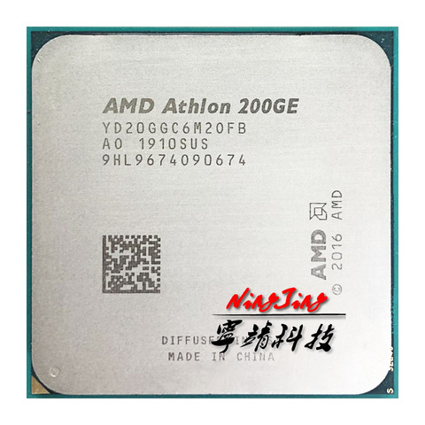 AMD Athlon 200GE X2 200GE 3.2 GHz Dual-Core Quad-Thread CPU Processor YD200GC6M2OFB / YD20GGC6M2OFB Socket AM4 ► Photo 1/2