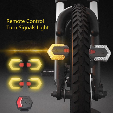 Hot Sale 1 Set Bike Turn Signals Front Rear Light Smart Wireless Remote Control Bike Light Cycling Safety Warning LED Taillight ► Photo 1/6