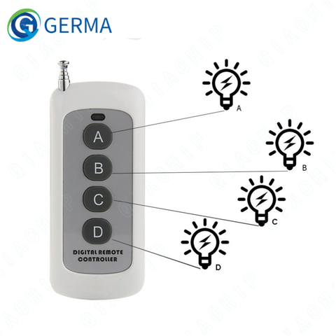 GERMA 433MHz 4 CH Button 1527 Code Remote Control Switch RF Relay Transmitter Wireless Key For Smart Home Garage Opener Door ► Photo 1/6