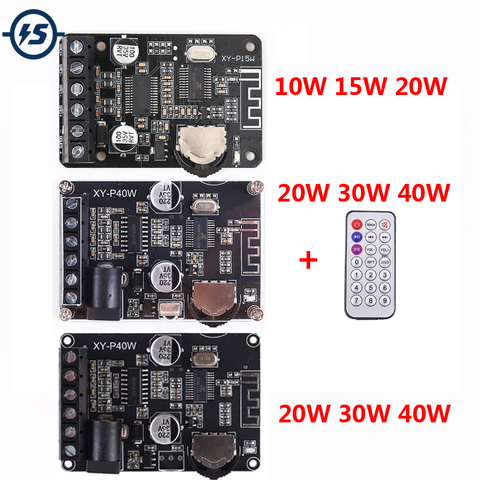 Stereo Bluetooth Power Amplifier Board 10W 15W 20W 30W 40W 5V 12V 24V Decoding Tuning Volume Remote Control Module ► Photo 1/6