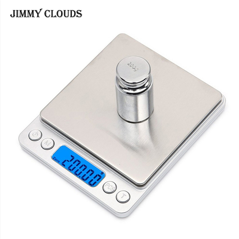 3000g/0.1g Electronic digital scales Balance scale 500g/0.01g  LCD digital personal jewelry Scale Mini gram scales Baking scale ► Photo 1/6