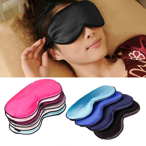 1Pc Pure Silk Sleep Natural Sleeping Eye Mask Eye shade Cover Shade Eye Patch Women Men Soft Portable Blindfold Travel Eye patch ► Photo 1/6