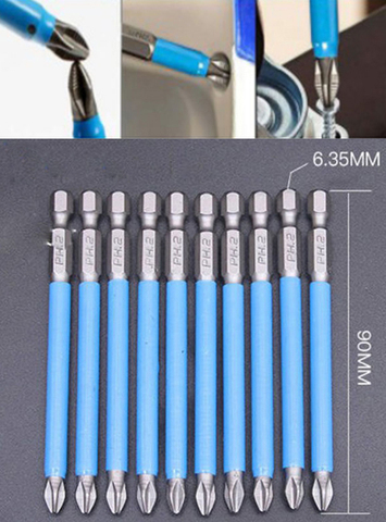 90mm 150 mm Cross non-slip drill bits batch Head PH2 screwdriver set S2 strong magnetic wind batch head screwdriver head bits ► Photo 1/6