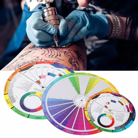 1/2/3Pieces Tattoo Color Wheel Color Mixing Board Circular Colors for Chromatic Guide Tattoo Color Mixing Guide Wheel Paper Card ► Photo 1/6