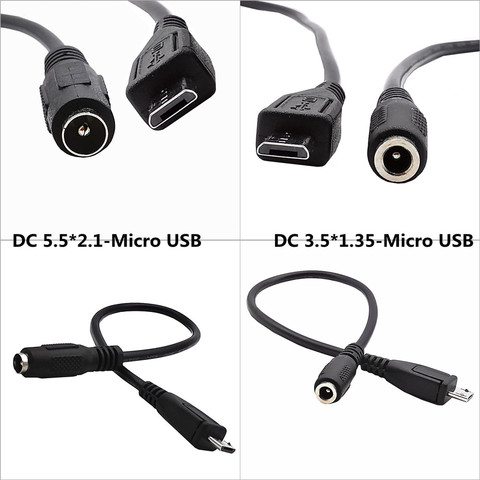 3A 5.5 x 2.1mm / 3.5 x 1.35mm DC Power Charger Adapter Converter Connector Female to Micro USB 5pin Male for Laptop/Tablet 0.2M ► Photo 1/6