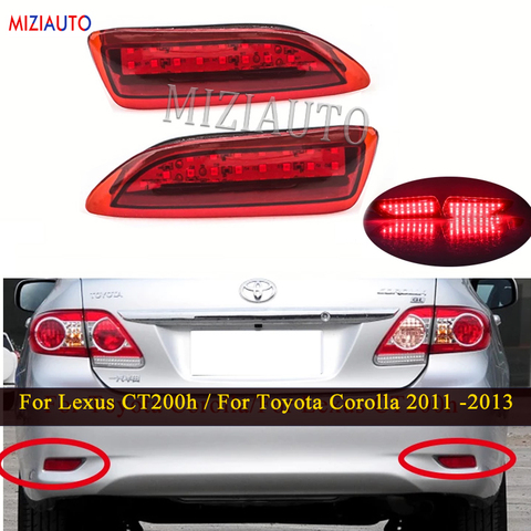 1 Pair Led Rear Bumper Reflector light For Toyota Corolla/For Lexus CT200h Tail Stop Signal Brake Light Fog Lamp Car Accessories ► Photo 1/6