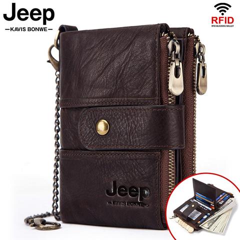 2022 100% Genuine Leather Rfid Wallet Men Crazy Horse Wallets Coin Purse Short Male Money Bag Mini Walet High Quality Boys ► Photo 1/6