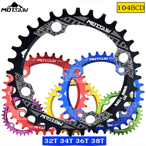 Bicycle Crank 104BCD Round Shape Narrow Wide 32T/34T/36T/38T MTB Chain ring Bicycle Chainwheel Bike Circle Crankset Single Plate ► Photo 1/6