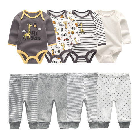 Autumn Baby Girl Clothes Cotton 6/8PCS Newborn Baby Sets Bodysuits+Pants Baby Boy Clothes Winter Clothing Sets Roupas de bebe ► Photo 1/6