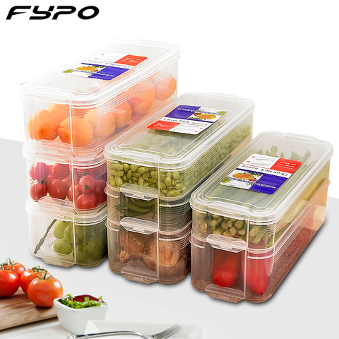 Plastic Storage Bins Fresh Keeping Refrigerator Storage Box Food Containers for Kitchen Fridge Cabinet Freezer Desk Organizer ► Photo 1/6