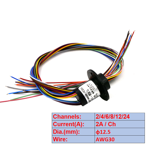 Micro Slip Ring 2/4//6/8/12/24 Channel 2A 12.5mm/15.5mm Rotate Dining Table Slip Ring Electric Collector Rings ► Photo 1/5