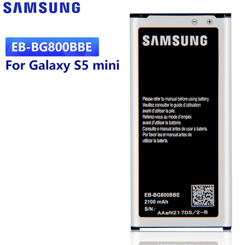 Original Replacement Battery For Samsung GALAXY S5 mini S5MINI G870A G870W SM-G800F Authentic EB-BG800BBE EB-BG800CBE 2100mAh ► Photo 1/6