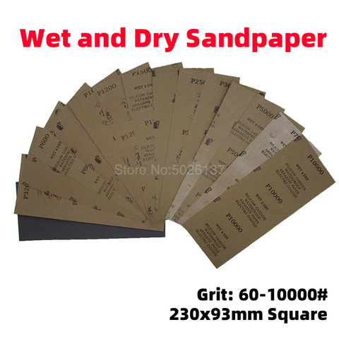 1Pcs 93X230MM Long Square Sandpaper Wet Dry Sand Paper Wood Abrasive Sheets Polishing Sanding Waterproof Emery Grinding ► Photo 1/6