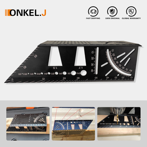 Aluminum alloy Carpenter's T marking miter gauge Angle 45 degrees bevel 90 degrees dovetail template woodworking scribing tool ► Photo 1/6