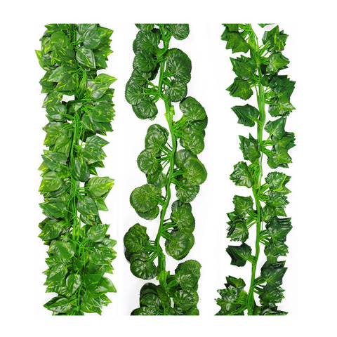 Hanging Artificial Green Leaf Garland Liana Ivy Plastic Leaf Fake Plant Wedding Party Supplies Garden Home Decoration ► Photo 1/6